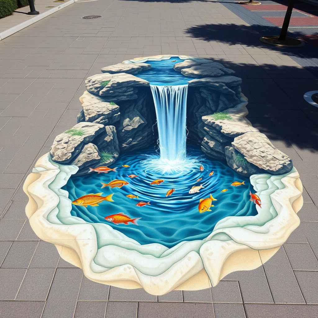 Little fish pond (street art)  by @Neonvaporcreator
