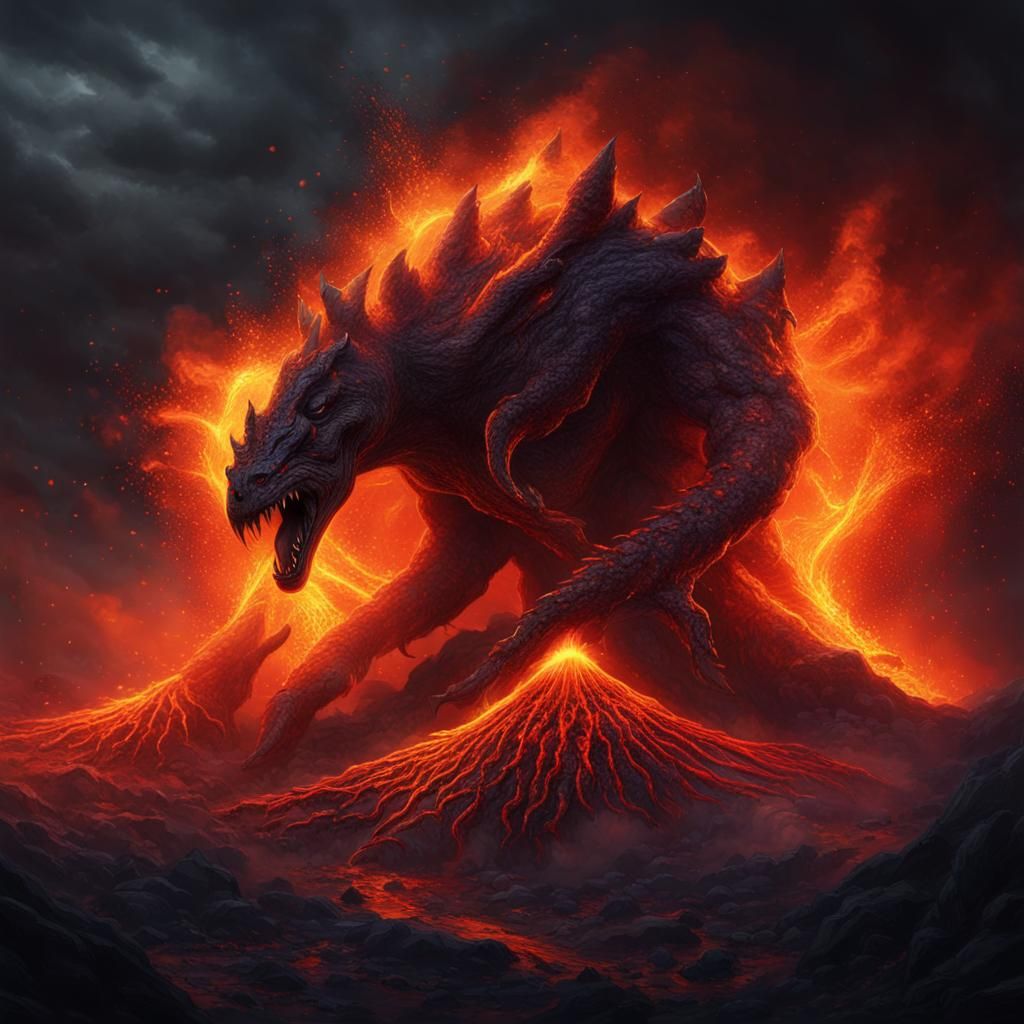 Monster from volcano