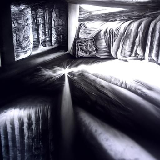 Peaceful beams of light in a dark room