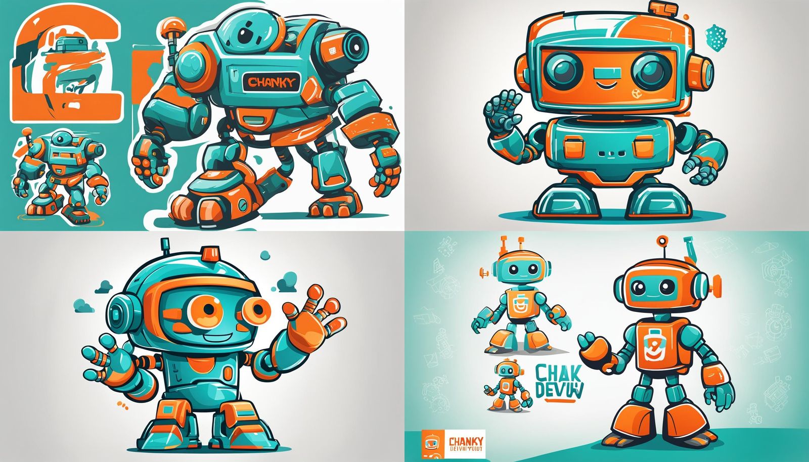 mascot logo for 'Chanky Dev' featuring a friendly robot char...