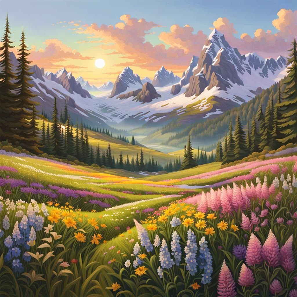 Meadow - AI Generated Artwork - NightCafe Creator