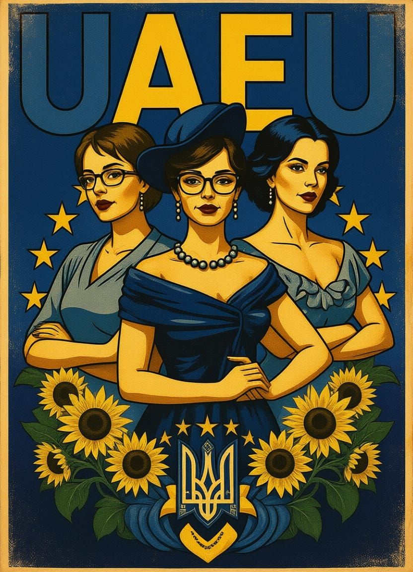 Ukraine | Retro Propaganda Poster Style (Ideogram 1 - Ideogram 2a Turbo - Qwen Image Edit Plus - Clarity Upscale 5%)