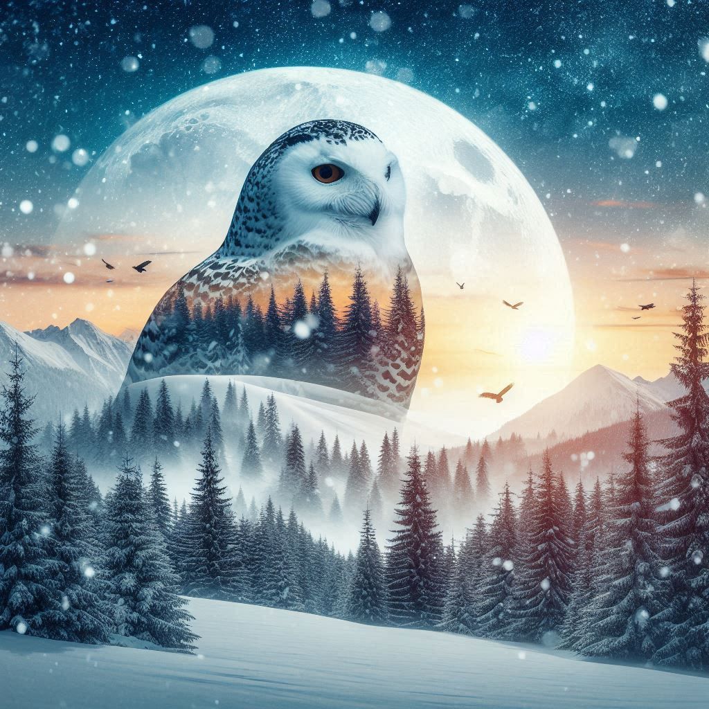 double exposure beautiful fantasy DALL-E 3 portrait landscape..