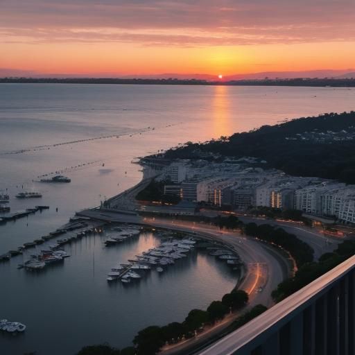Sunset over the bay⦂⦃