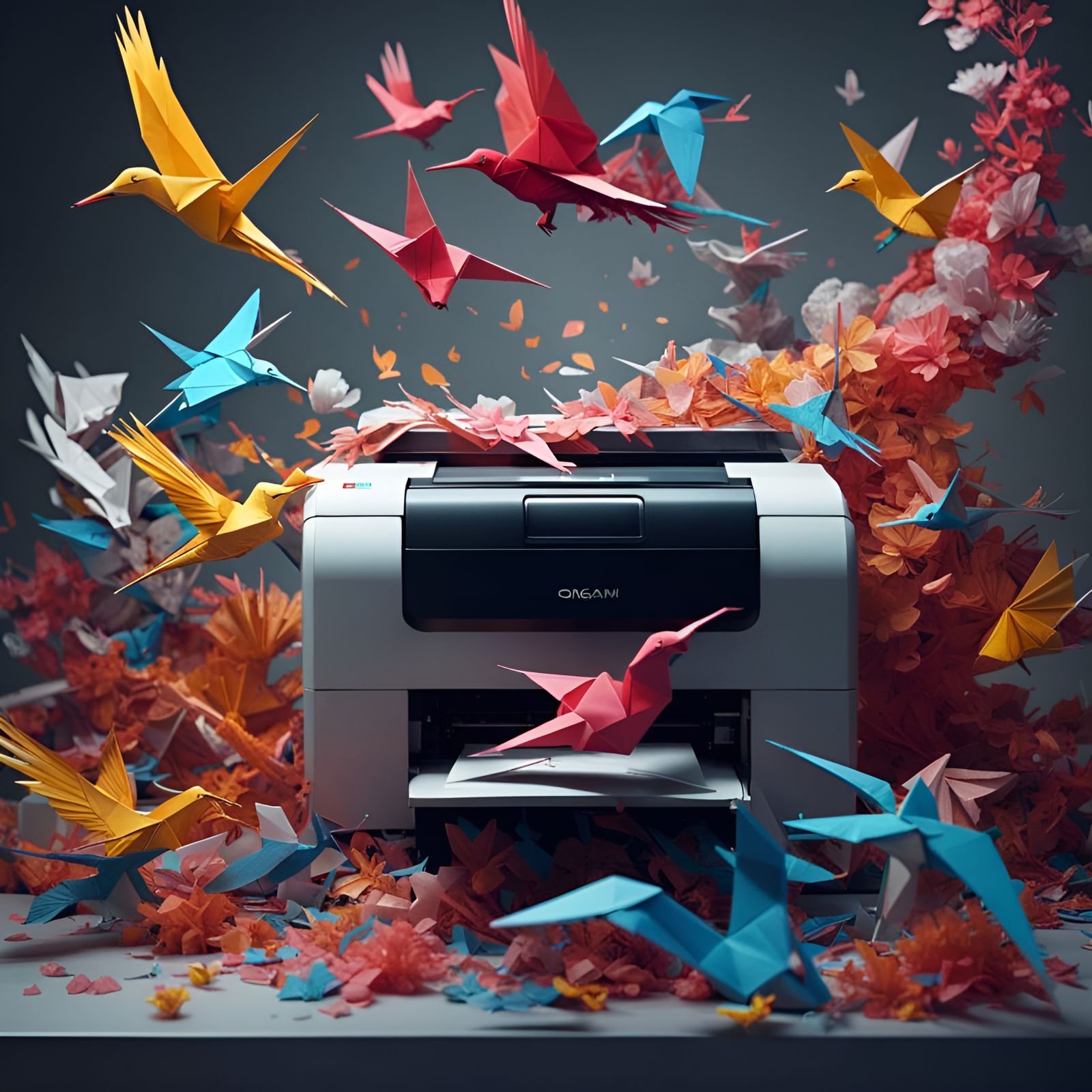 The origami bird printer  by @Ray van Miles