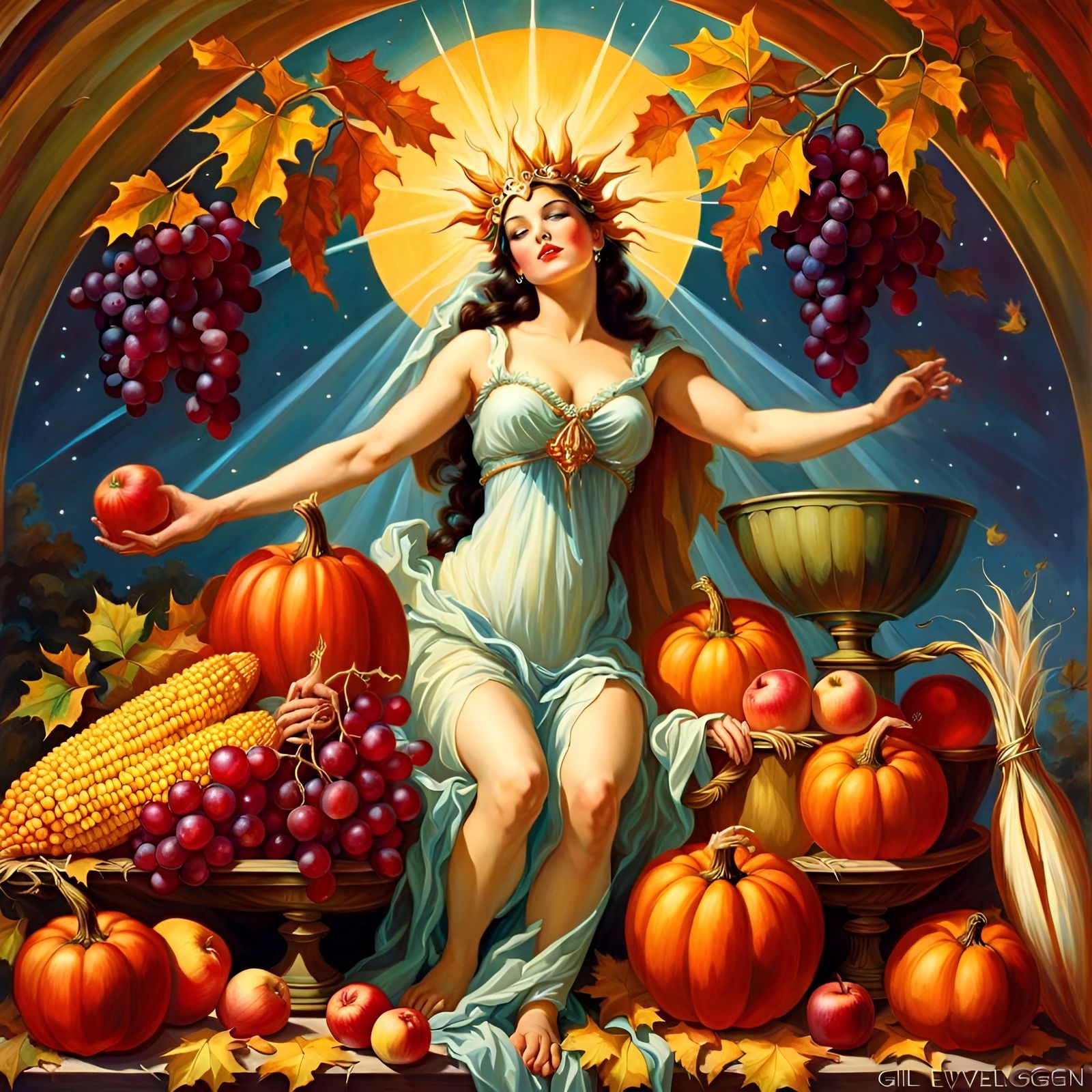 Autumn Harvest Goddess 🍎🍇🌽 