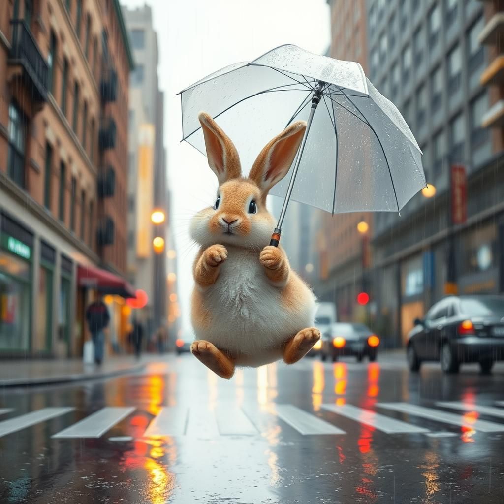 bunny hopping in the rain  by @Zoey