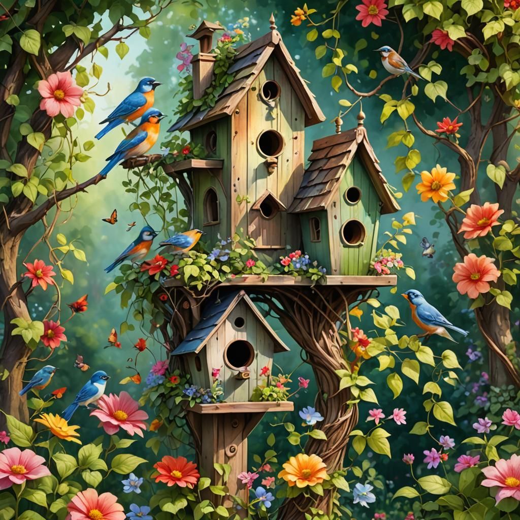 Flower Garden Birdhouse