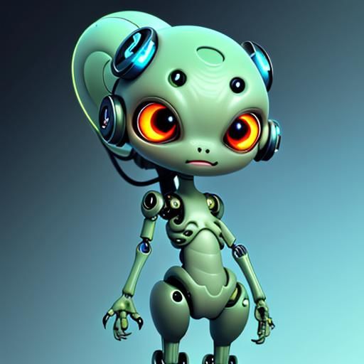 Cute cyborg alien nft creature 