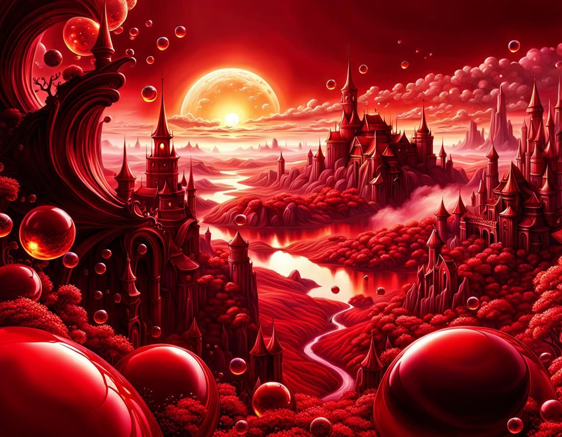 In a Red Bubble World  by @FrancesFantasy