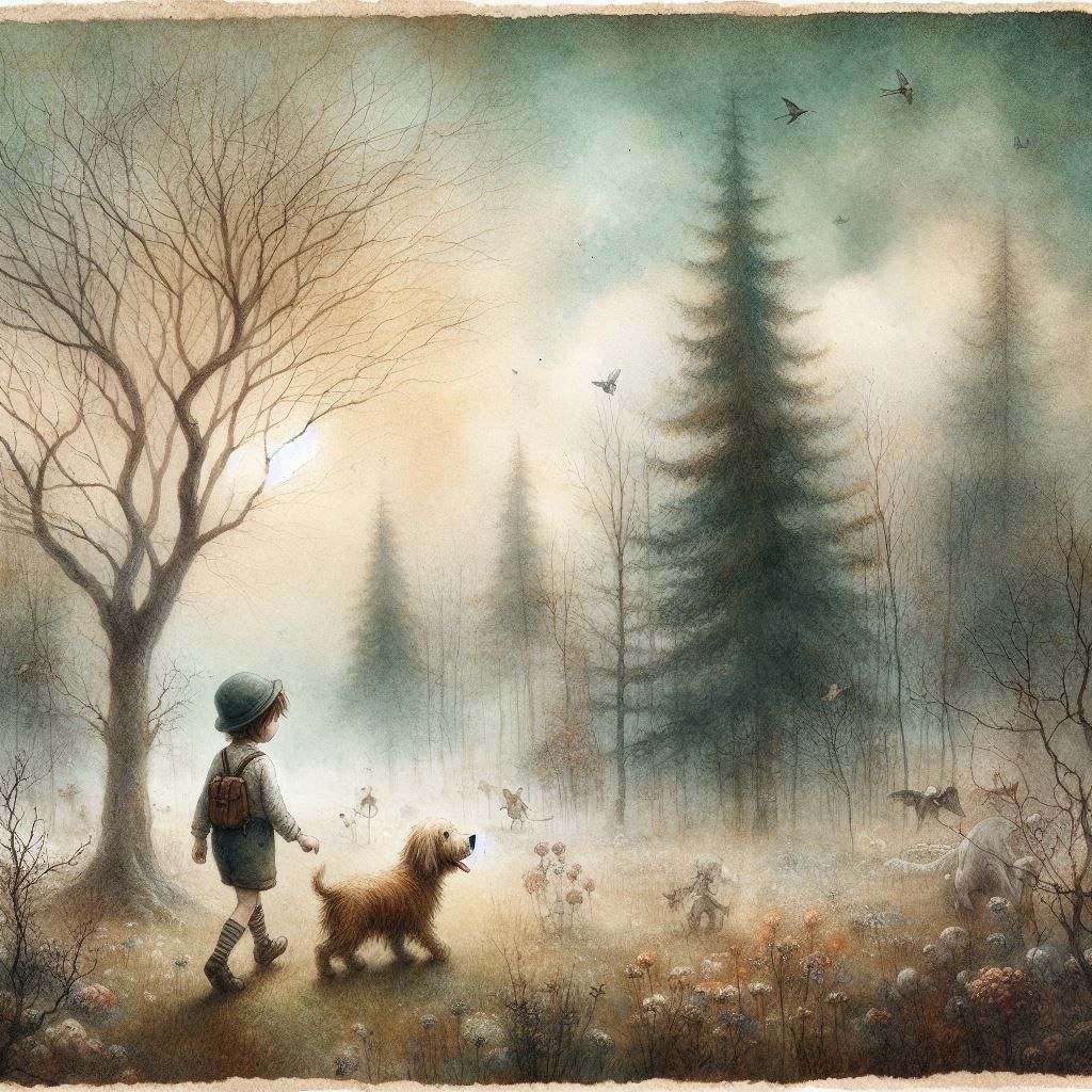 Bruno and Cal's Afternoon Walk