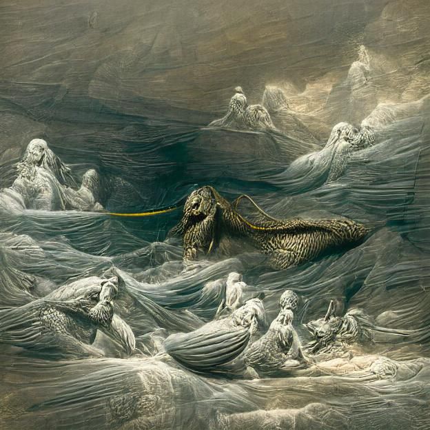 Leviathan hunting the raging ancient seas Gustave Dore