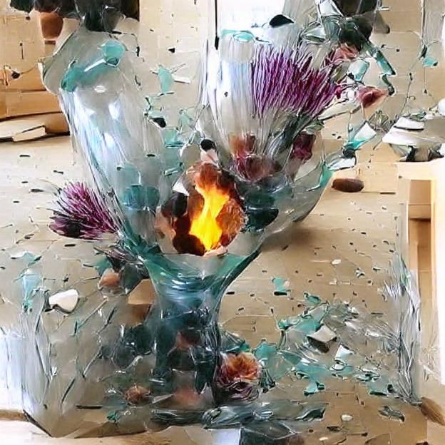 Exploding glass vase AI Generated Artwork NightCafe Creator