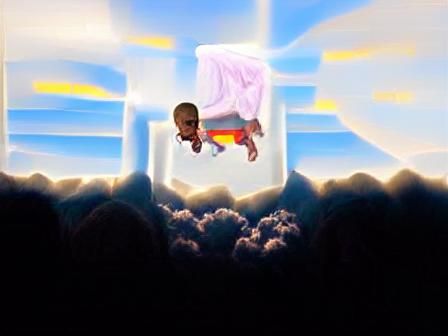 Souls being raised into heaven