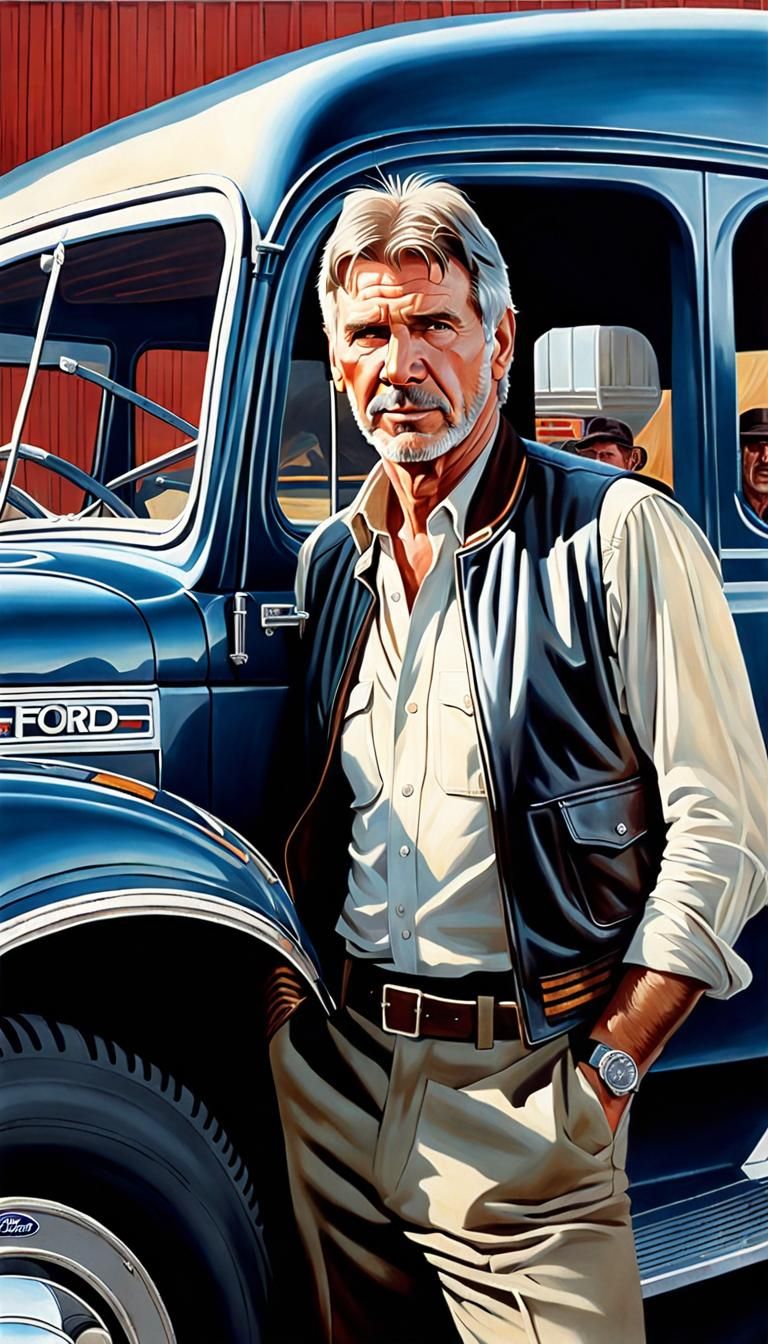 Old Fords are still beautiful revising of Portrait of Harrison Ford in ...