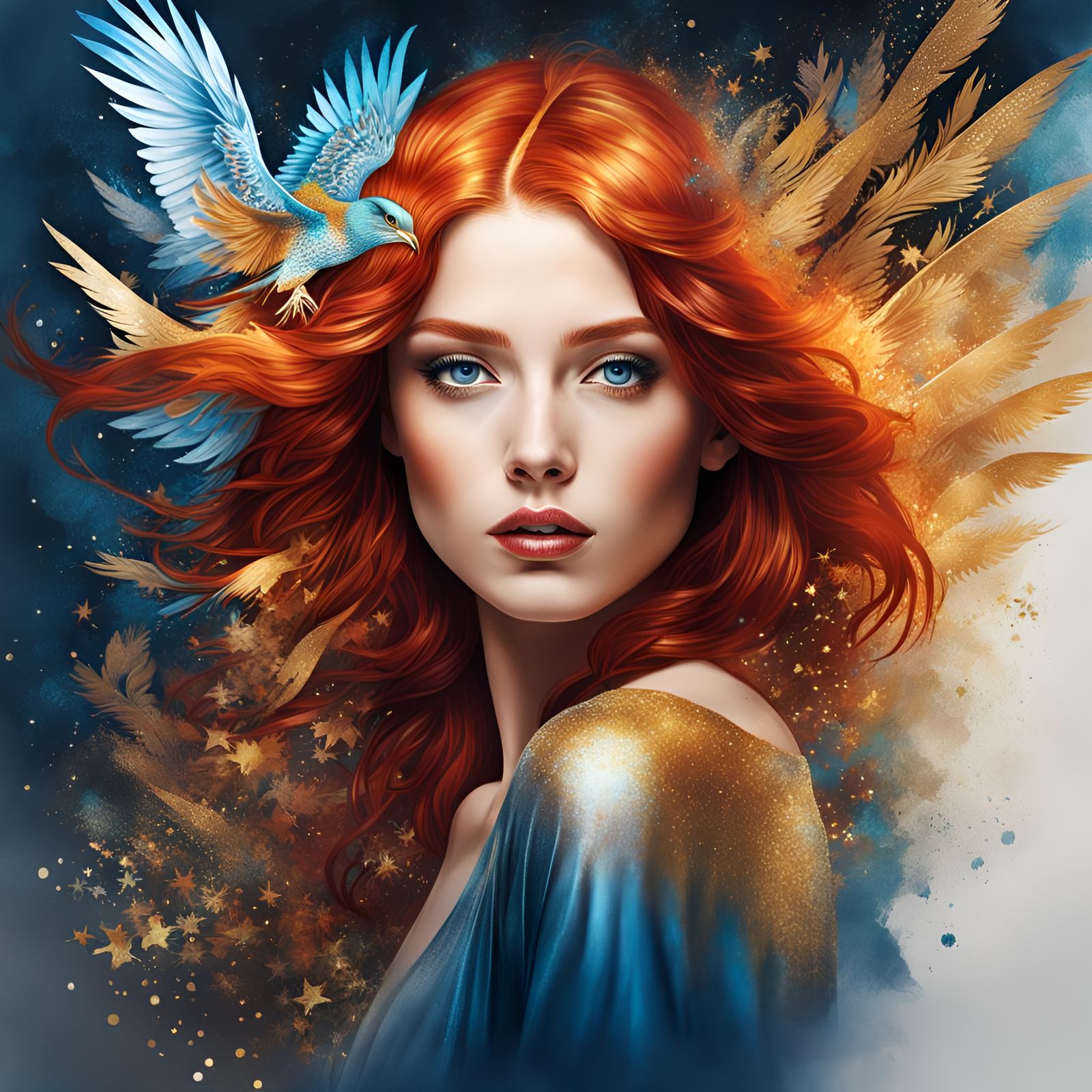 Stars and Feathers - AI Generated Artwork - NightCafe Creator