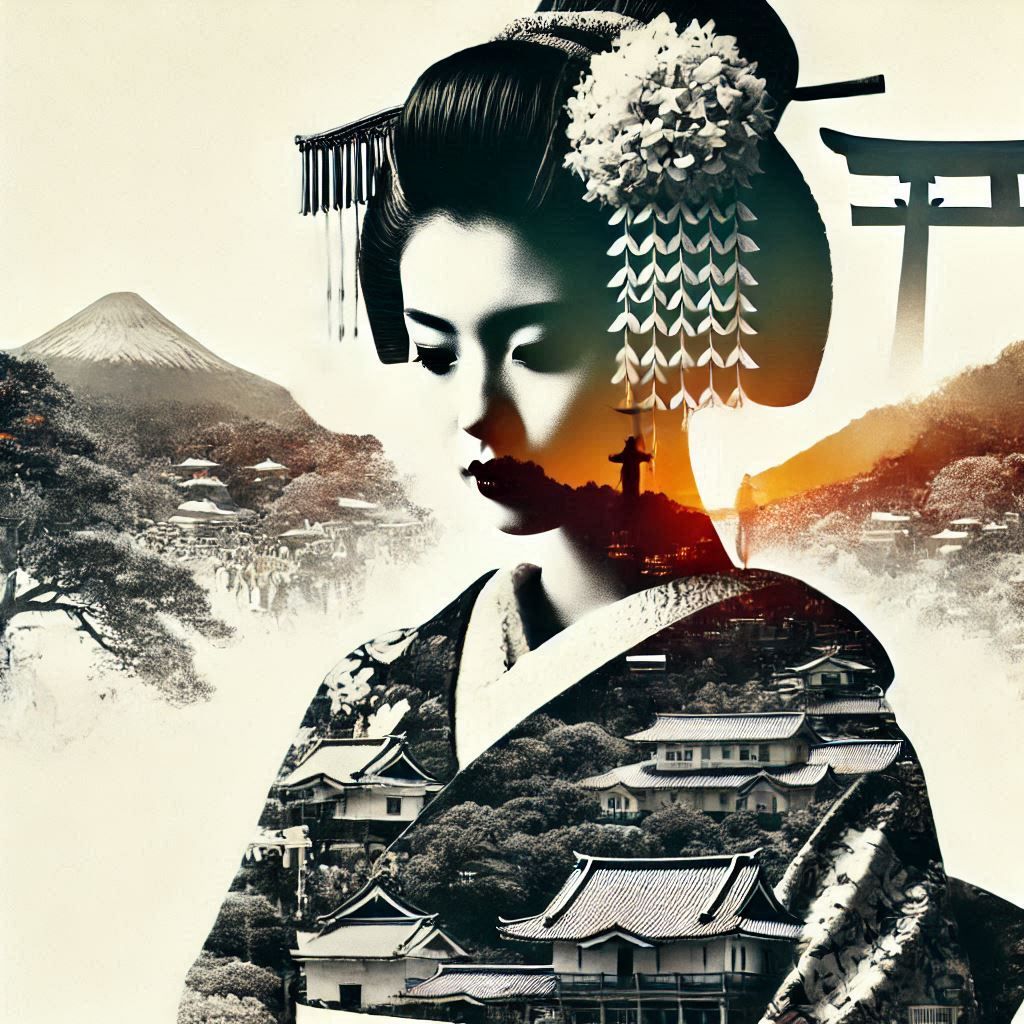 double exposure beautiful fantasy portrait landscape..