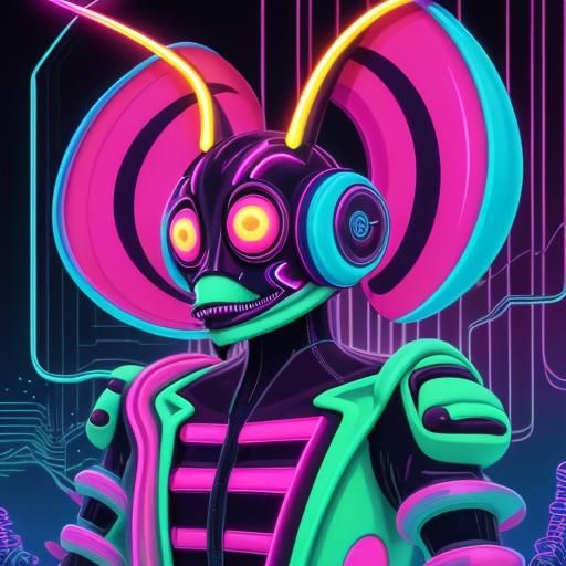 Colorful bug character