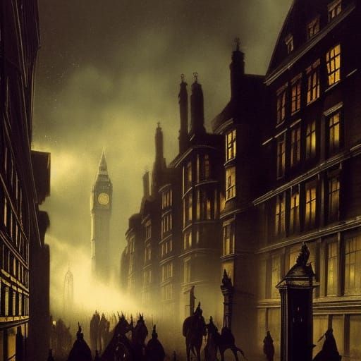 Dark shadow in the night London 1800 - AI Generated Artwork - NightCafe ...