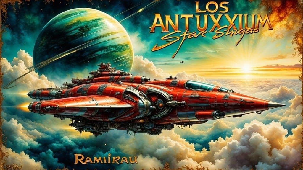 <lora:Fantasy Ink Flux:1.0> <lora:SCI SHIPS RKDM:1.0> PHOTOREALISTIC, EDITORIAL PHOTOGRAPHY,  A colossal military spaceship orbits a planet ...