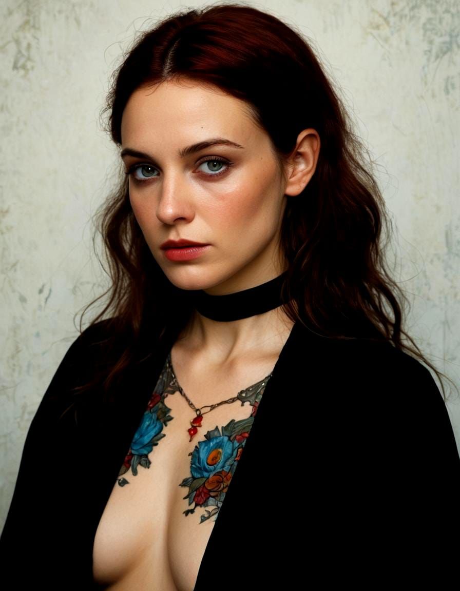 Pre-Raphaelite Woman in Surreal, Cinematic Portrait