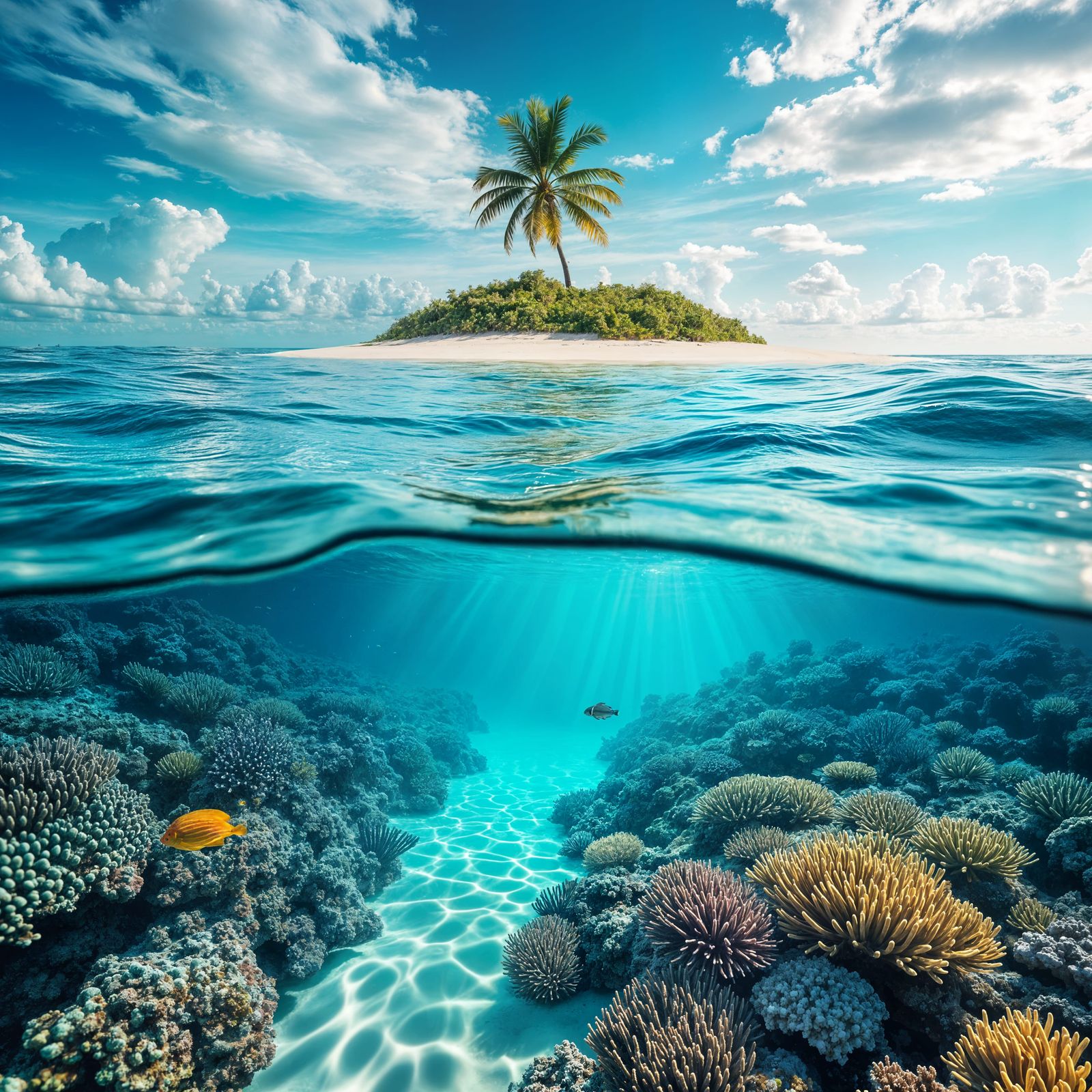 Exotic Desert Island Paradise in Turquoise Waters