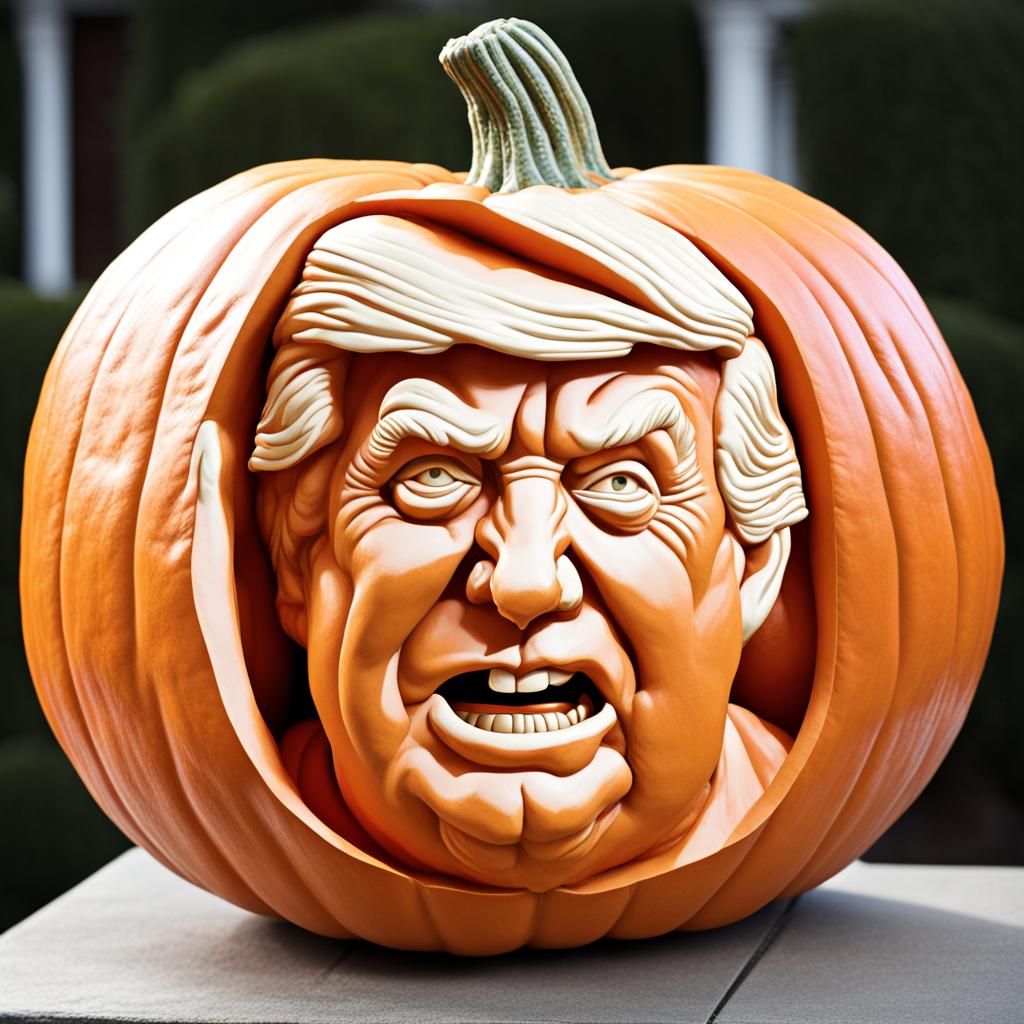 A Halloween Trumpkin Pumpkin - Ai Generated Artwork - Nightcafe Creator