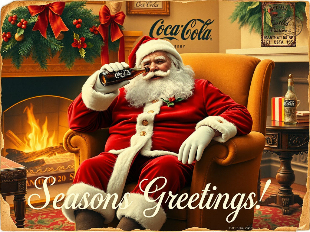 Vintage Holiday Postcard of Santa Clause  by @possom2009