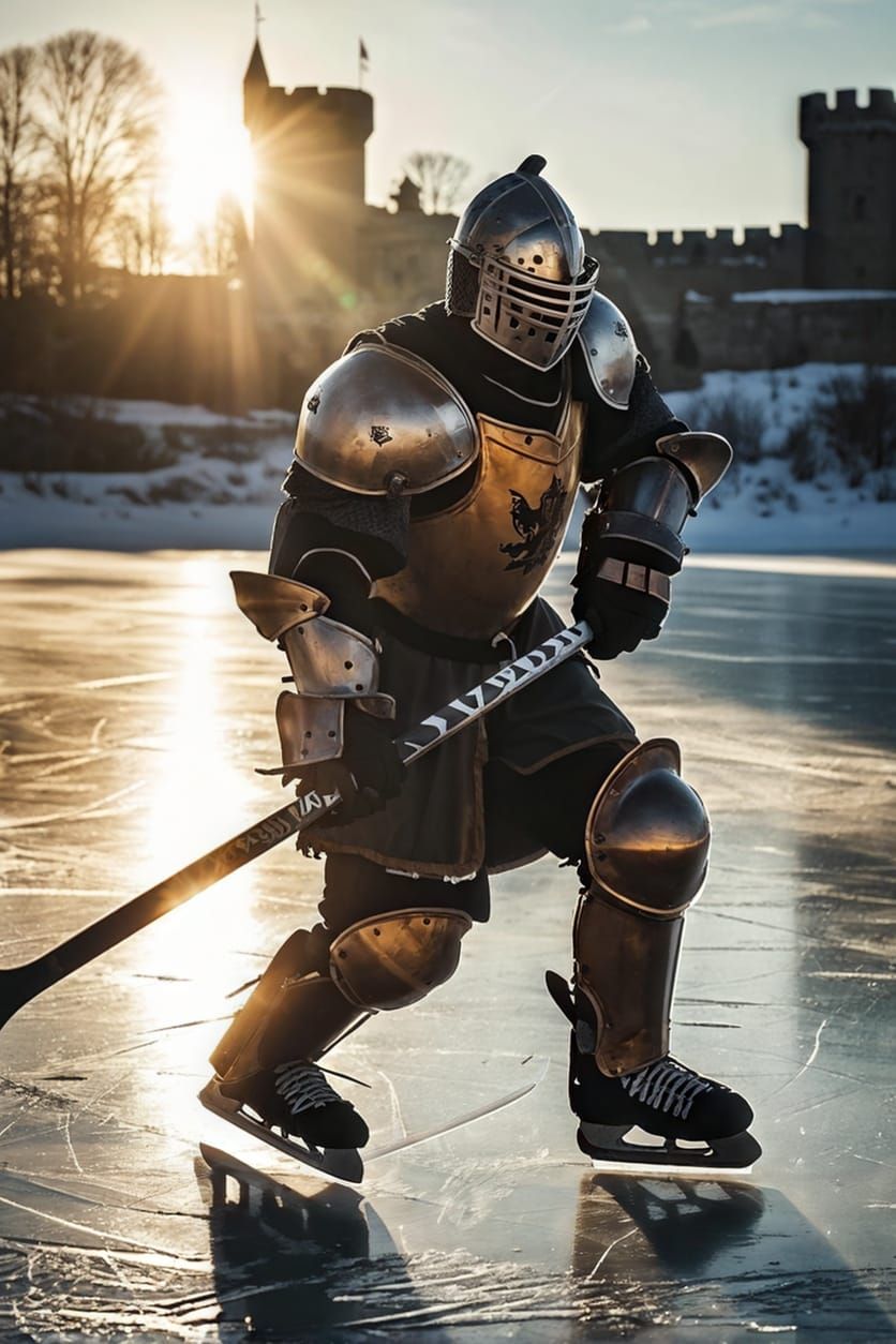 Knight playing Ice Hockey