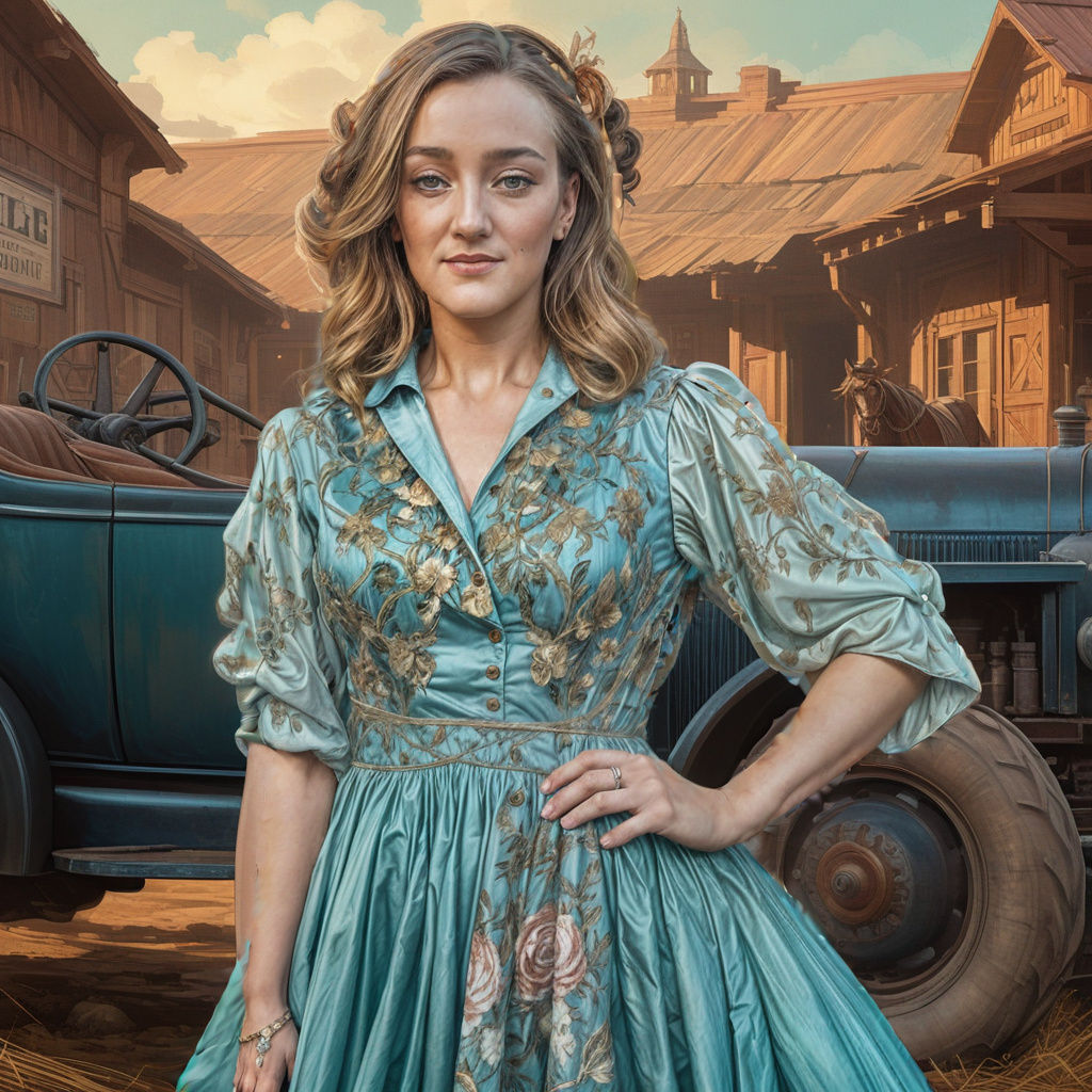 Elegant Western Lady: Hyperdetailed Digital Portrait