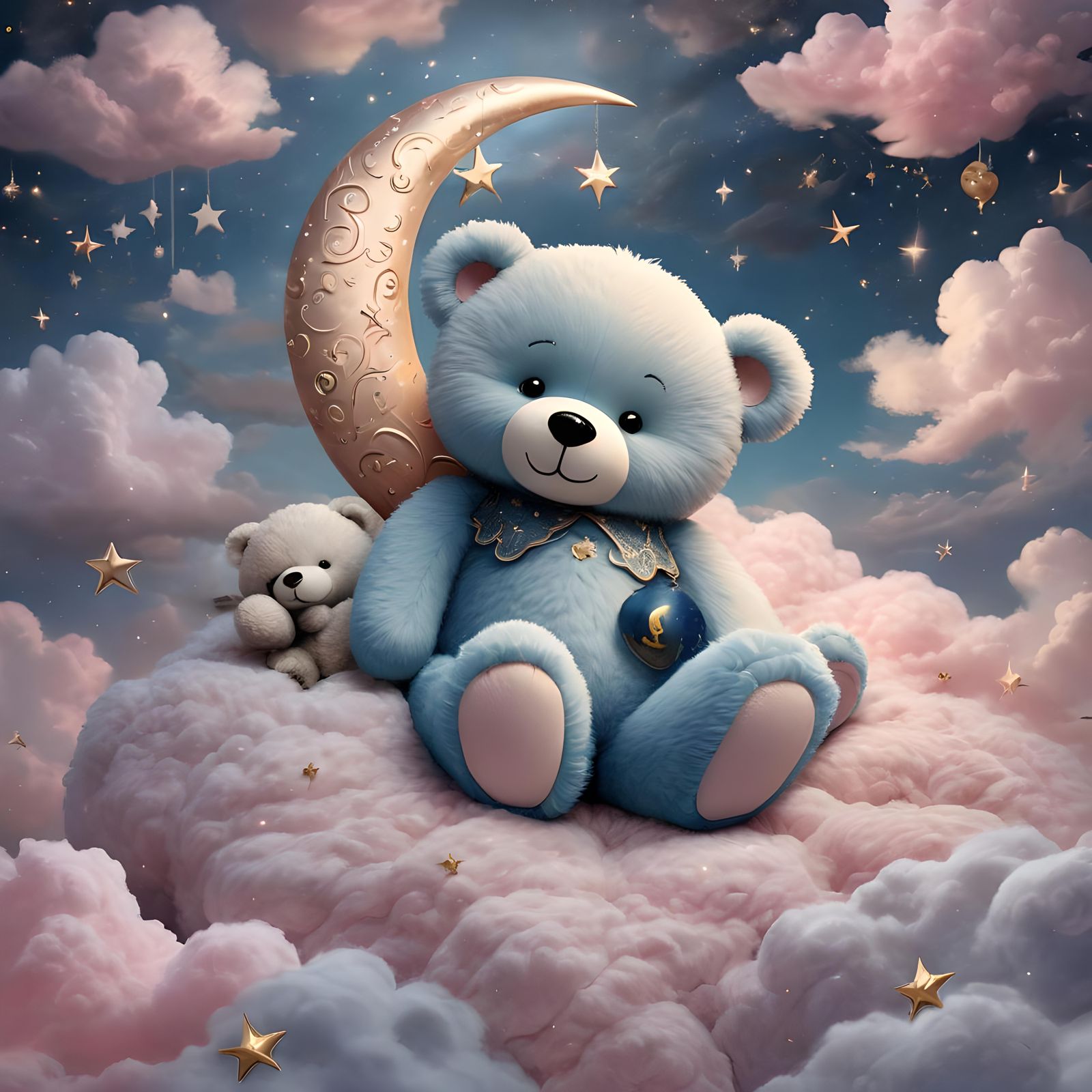 blue teddy bear  by @EB