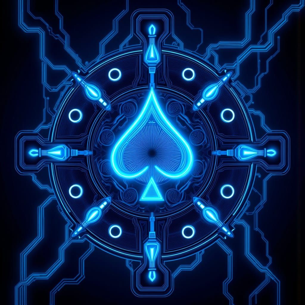  <lora:Zentek:1.0> Ace of Spades, zentek blue