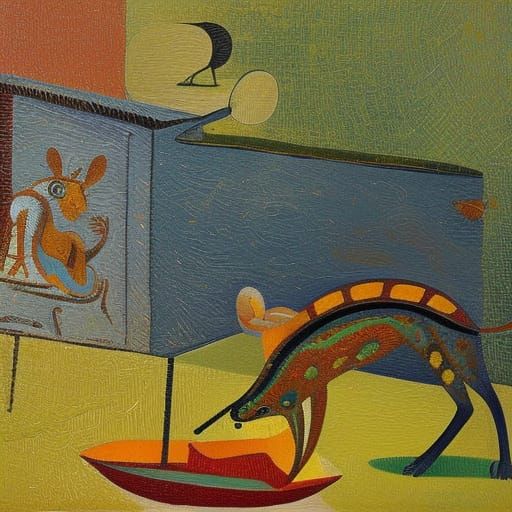 A mouse in sparkles comfortably settles in a mousetrap and, ...