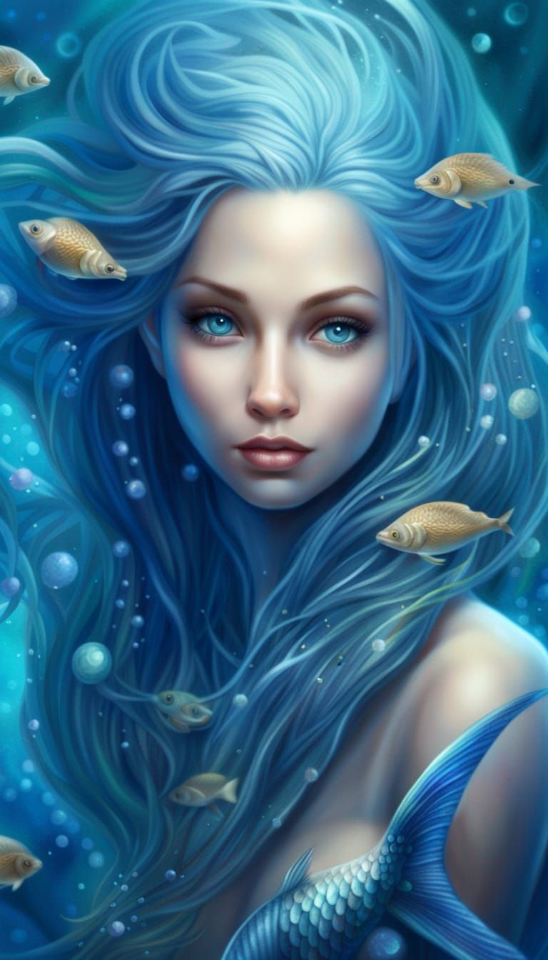 Mermaid Blu - AI Generated Artwork - NightCafe Creator