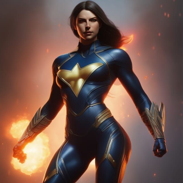 beautiful super hero girl,
muscular,
voluptuous, 
spandex, o...