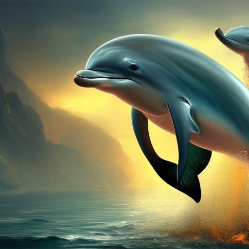 dolphin with 5 arms and 1 leg