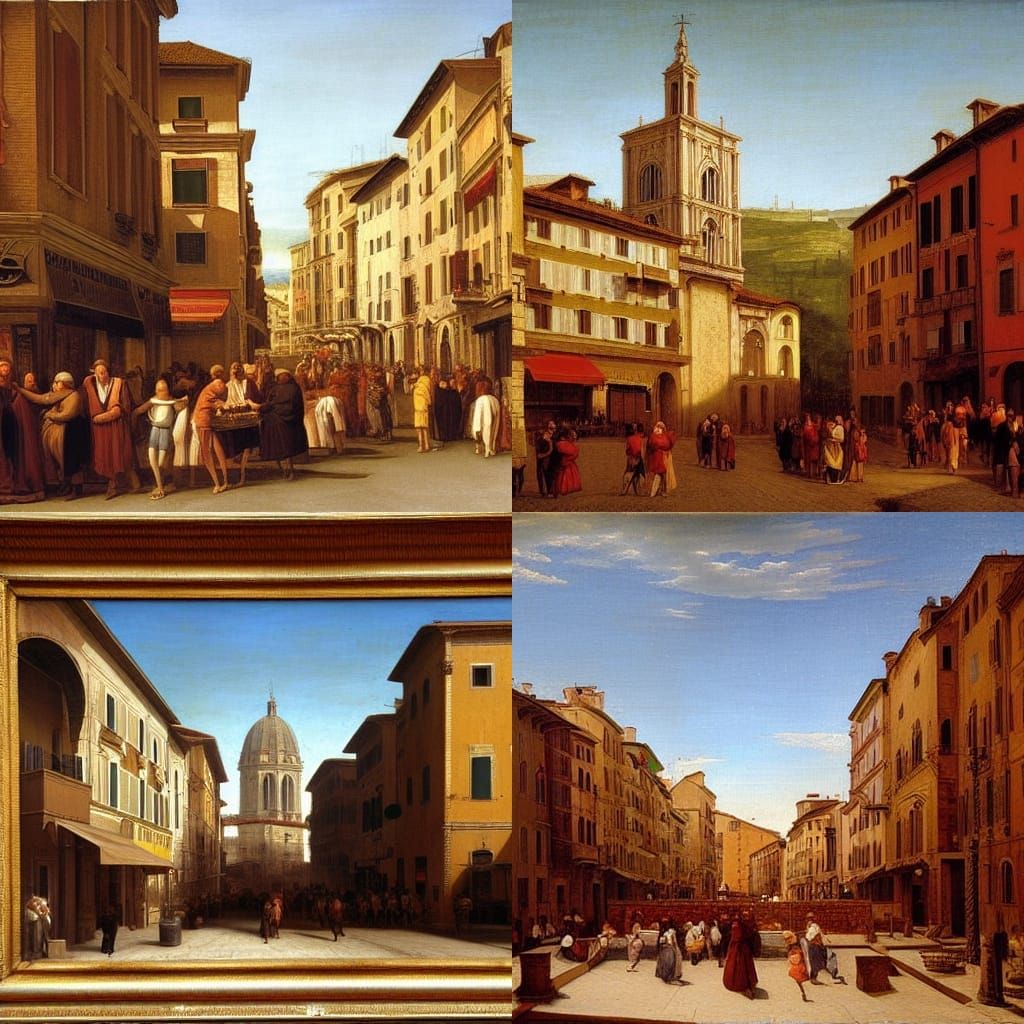 Common streets of Italy during the renaissance oil painting by James