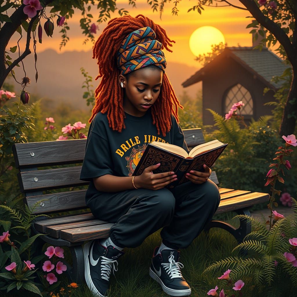 Fantasy Girl in Whimsical Garden