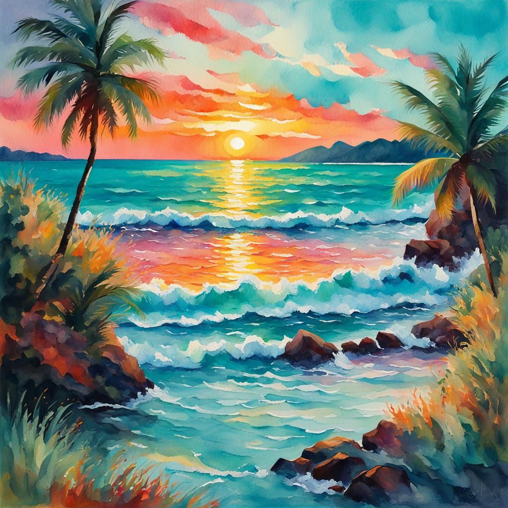 Turquoise Beach Sunset view
