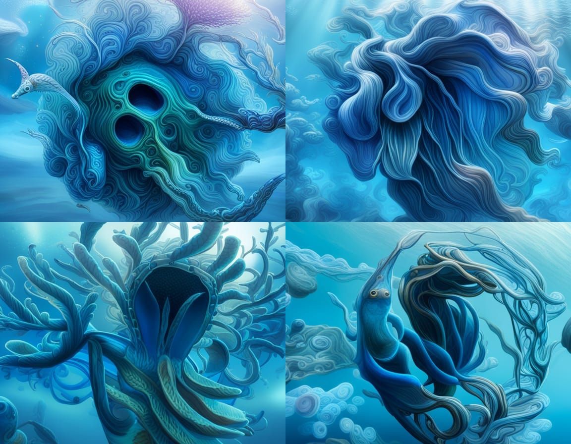 Blue avatar jelly fish - AI Generated Artwork - NightCafe Creator