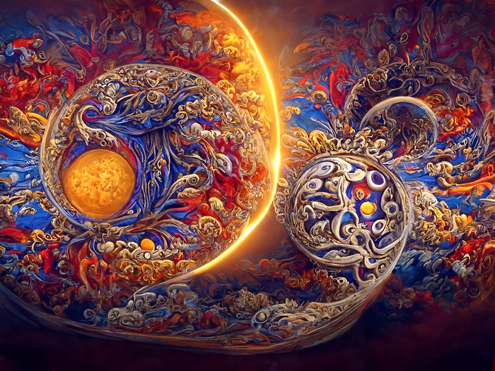 sun and moon art