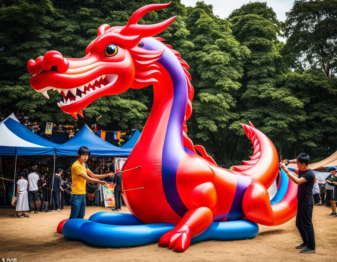 Big Dragon For Balloon Animals Challenge - Ai Generated Artwork 