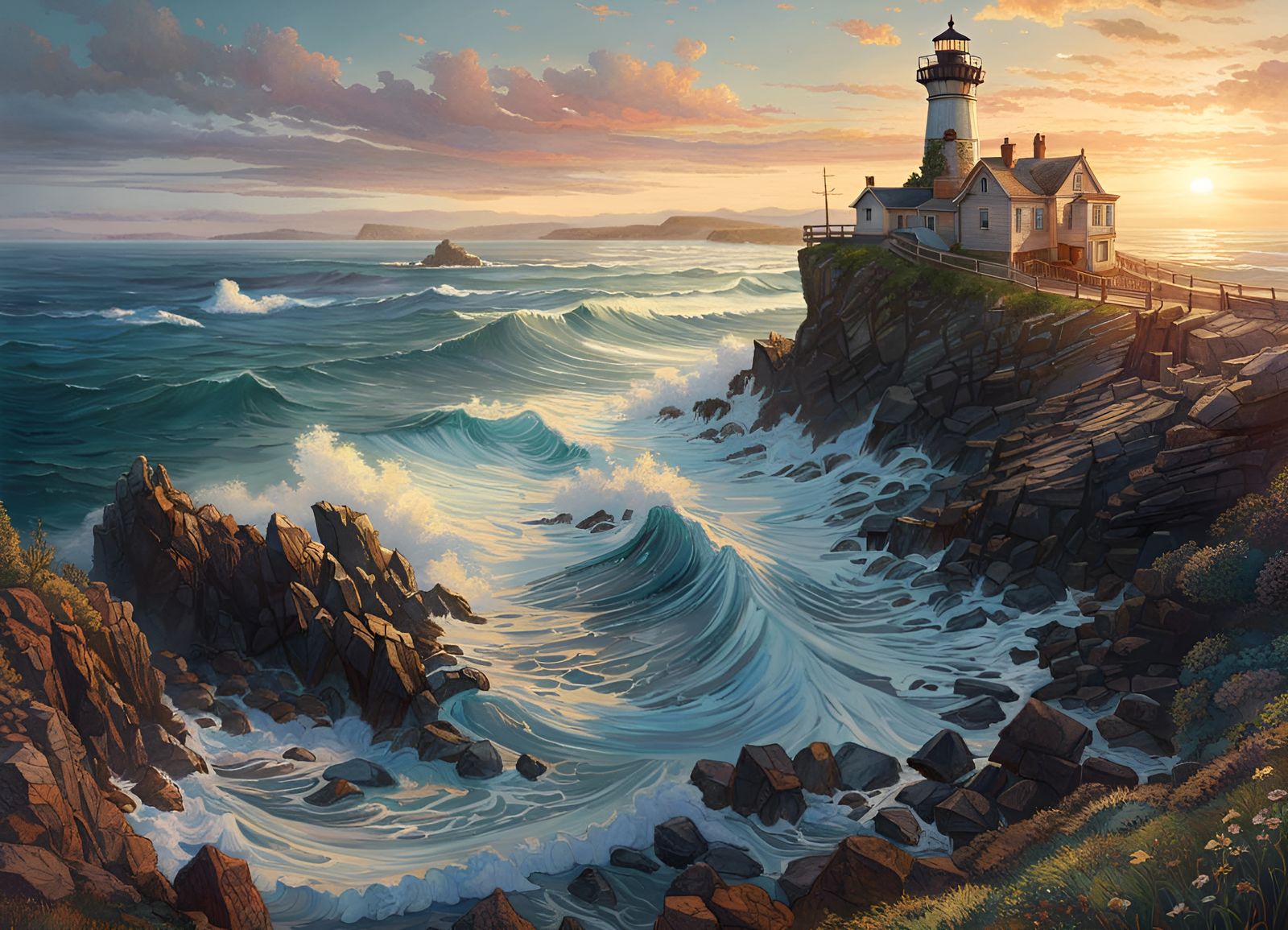 Sunrise over Rocky Shoreline  by @SirHeckerich