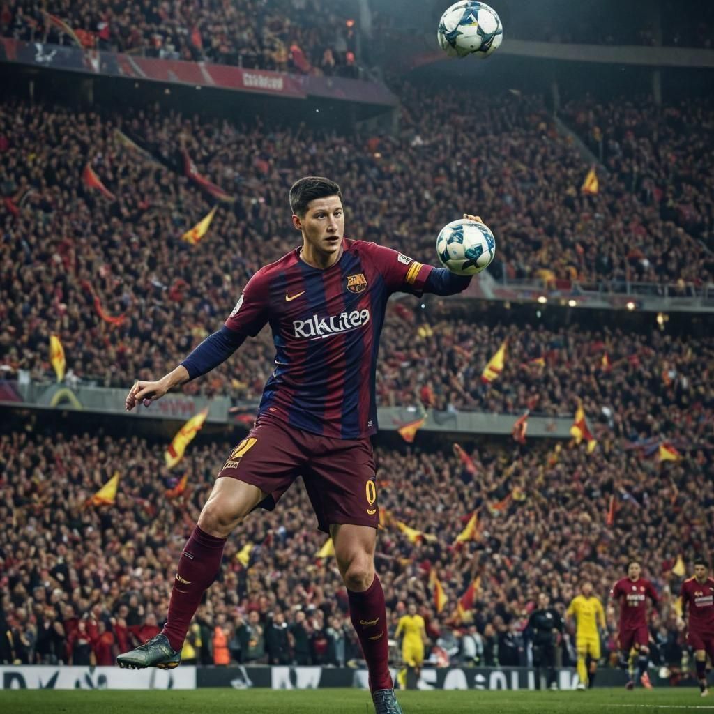 Lewandowski Scores Against Real Madrid: Digital Art