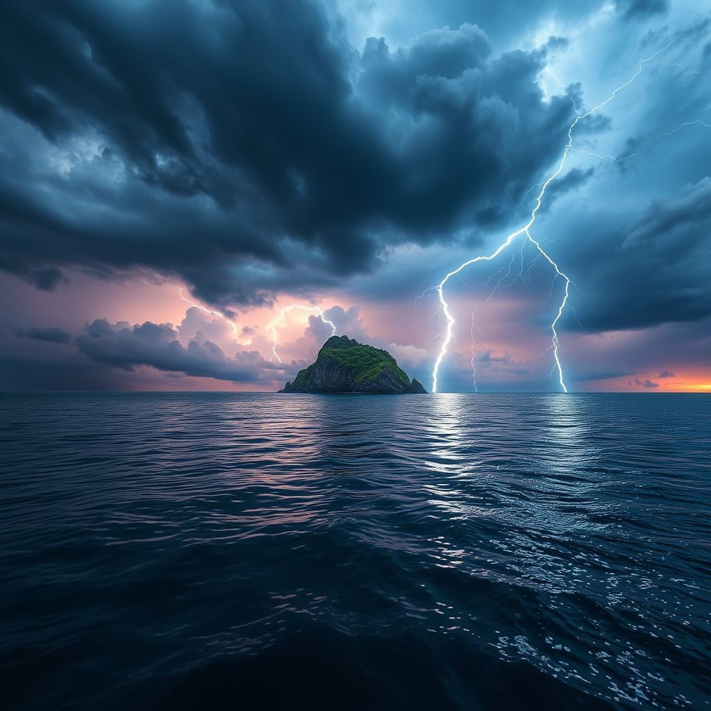 A high-contrast of a tempestuous sky