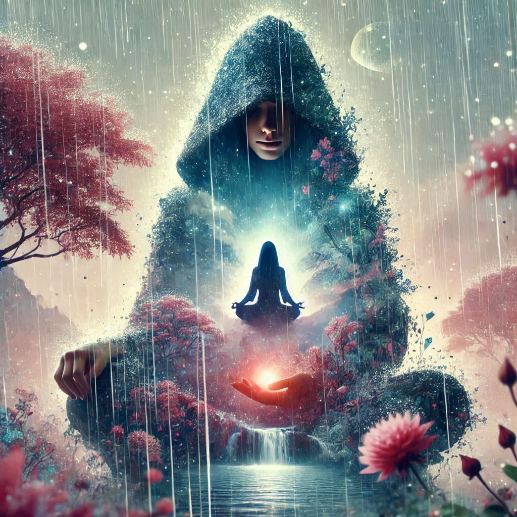 double exposure beautiful fantasy DALL-E 3 portrait landscap...