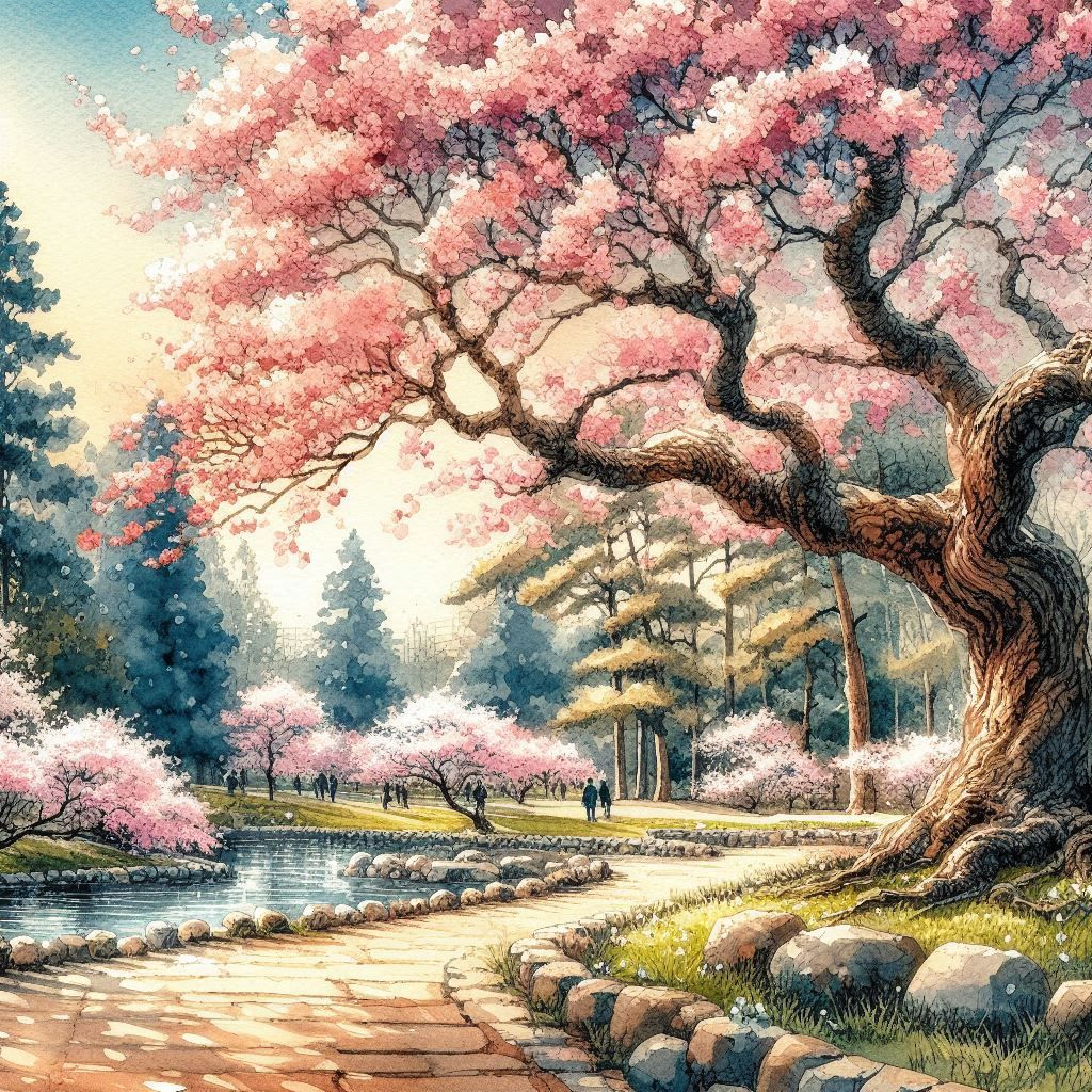 Cherry Blossom Landscape