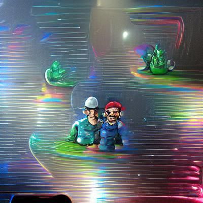 holographic mario and luigi