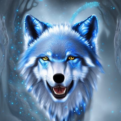 Blue Wolf - AI Generated Artwork - NightCafe Creator