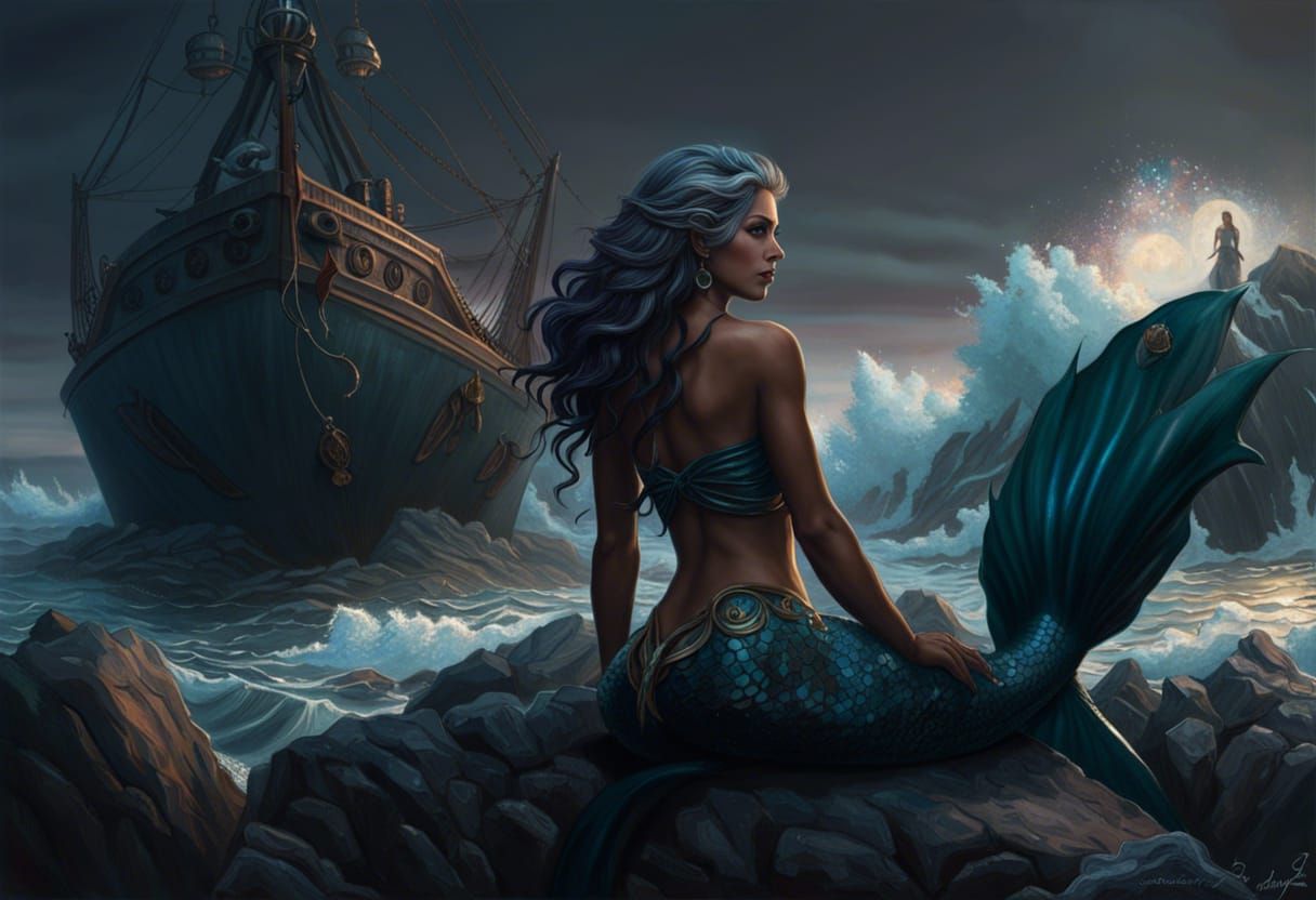 Fantasy - Mermaid and Sea Storm  by @Adrian